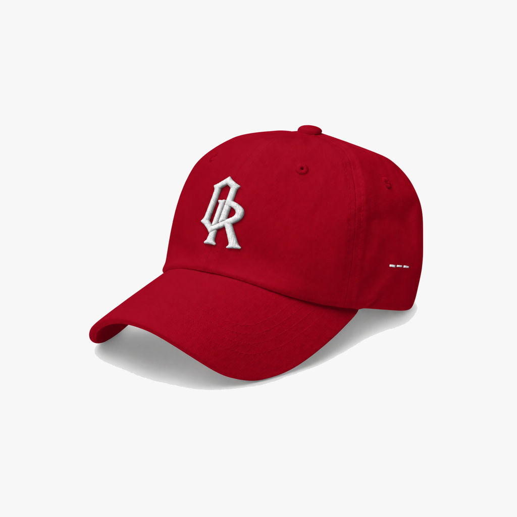 Cranberry grey classic cap with a white embroidered 'OR' logo on the front, set against a plain light gray background.