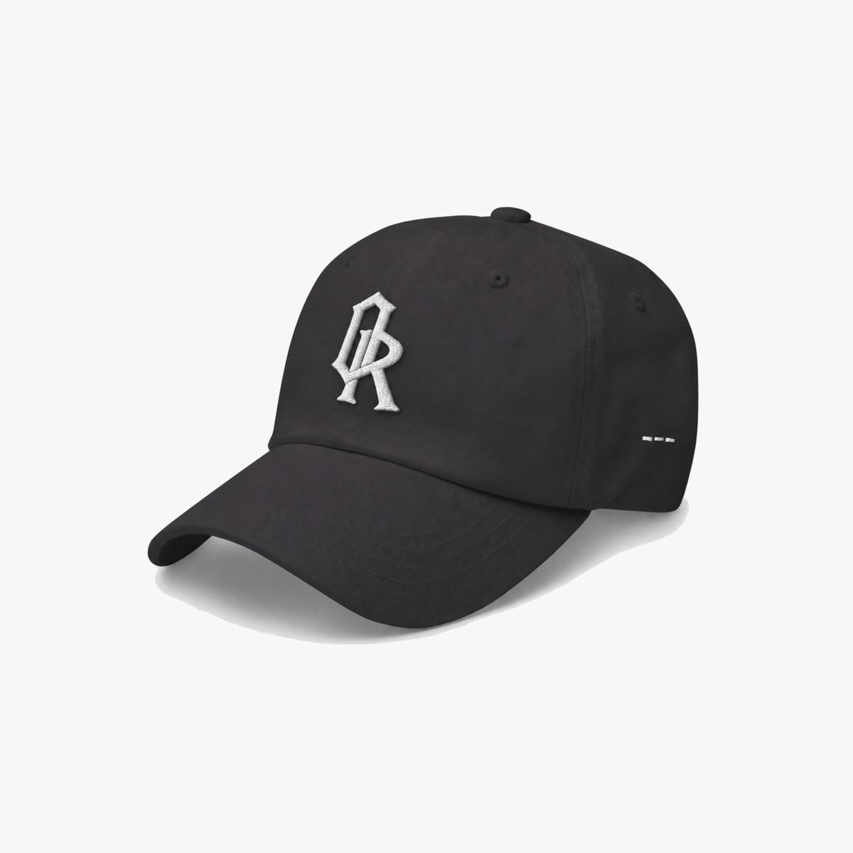 Dark grey classic cap with a white embroidered 'OR' logo on the front, set against a plain light gray background.