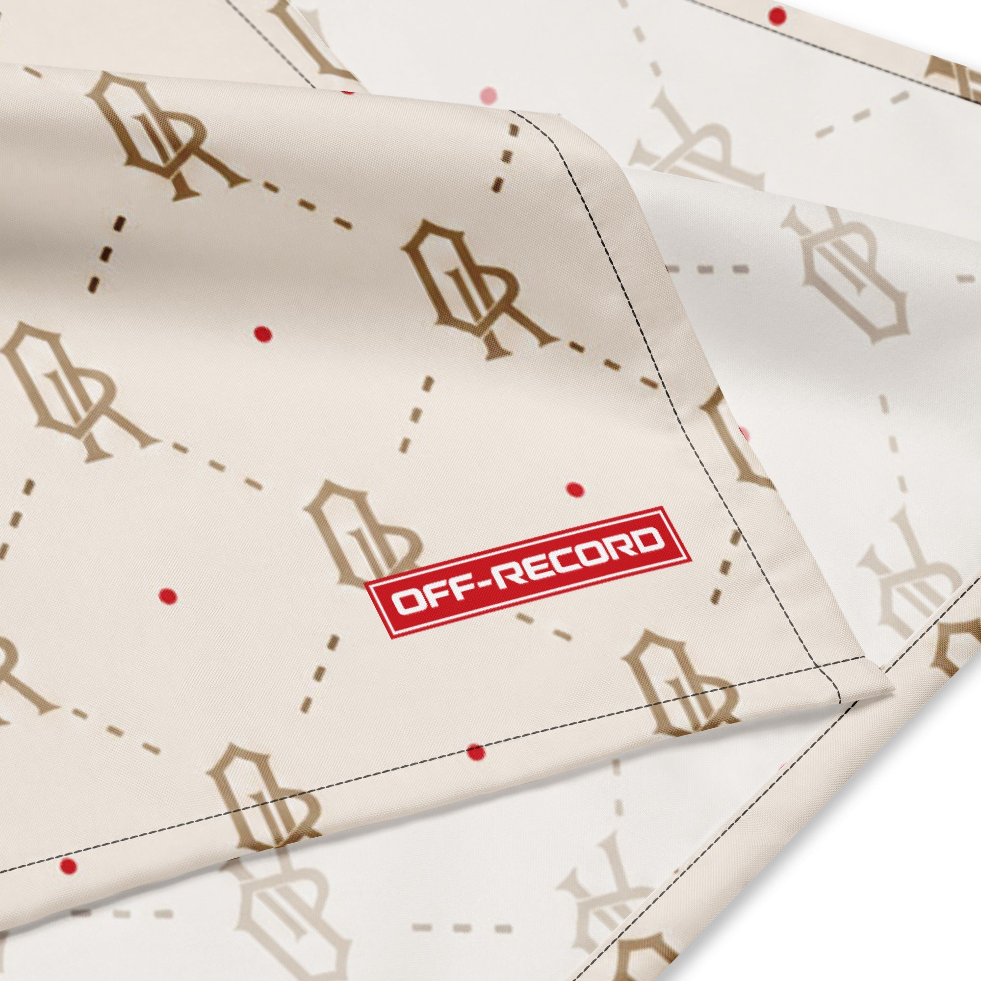 All-over Print Bandana Cream and Gold - Off-Record®