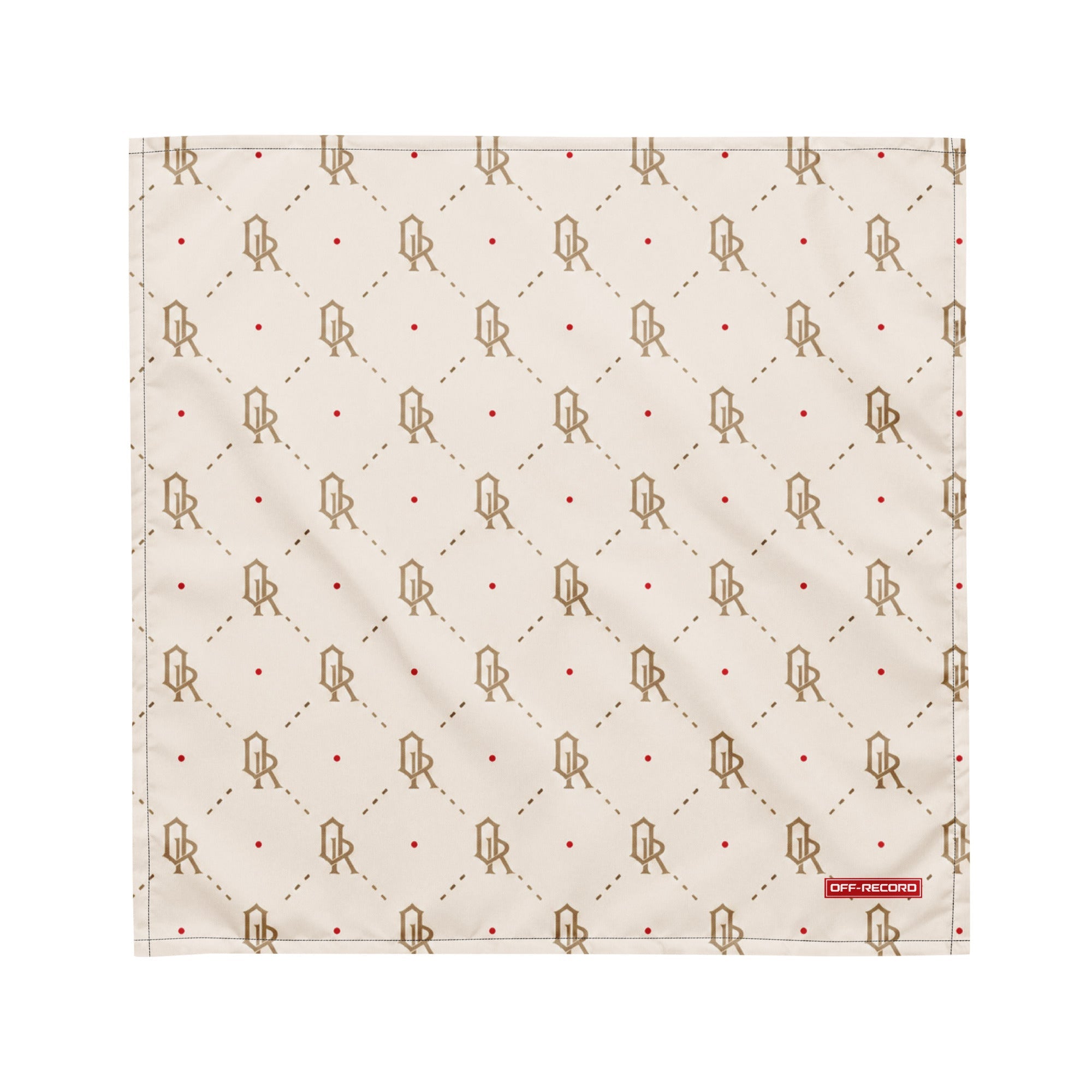 All-over Print Bandana Cream and Gold - Off-Record®