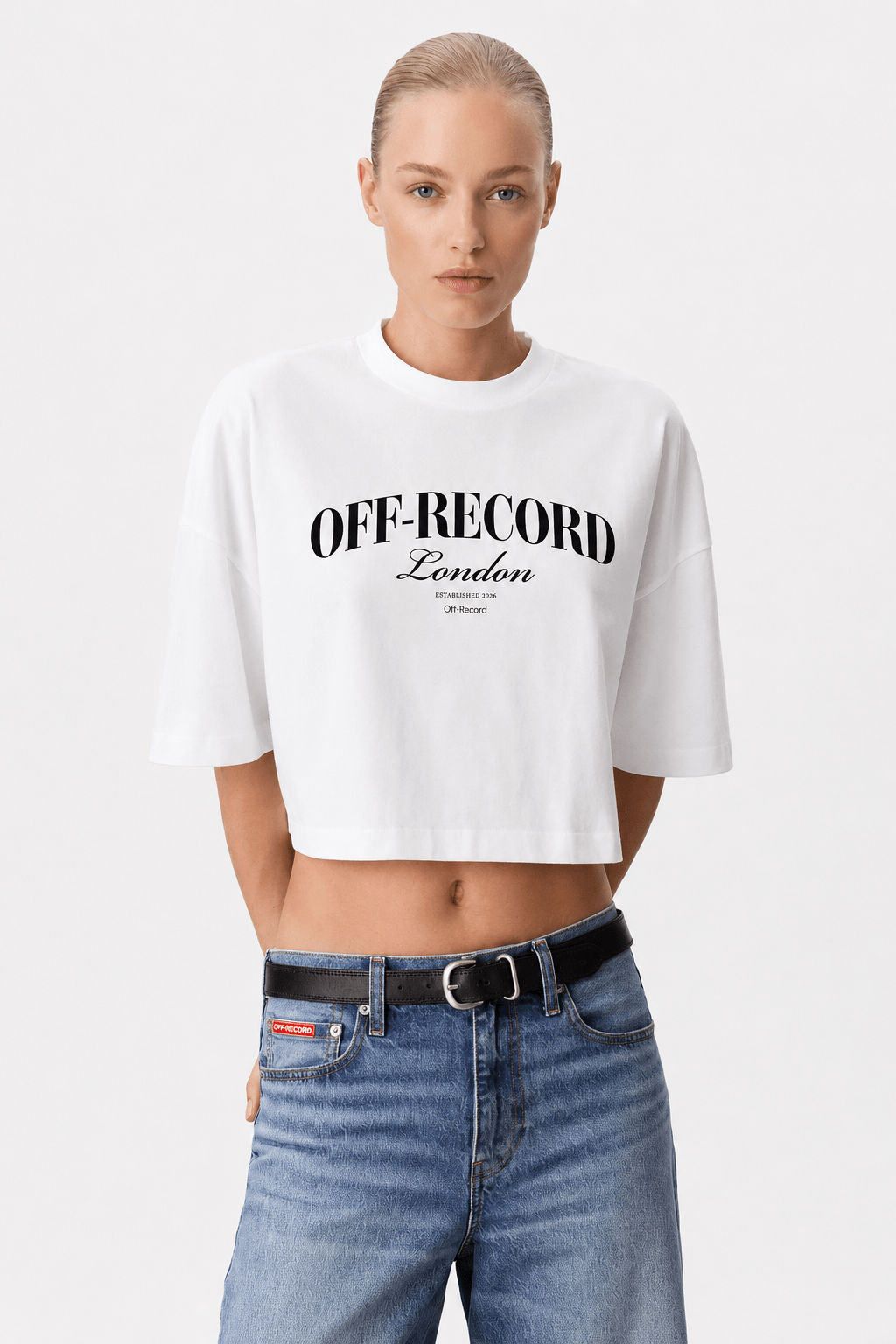Cropped Varsity Logo T-Shirt - Off-Record®