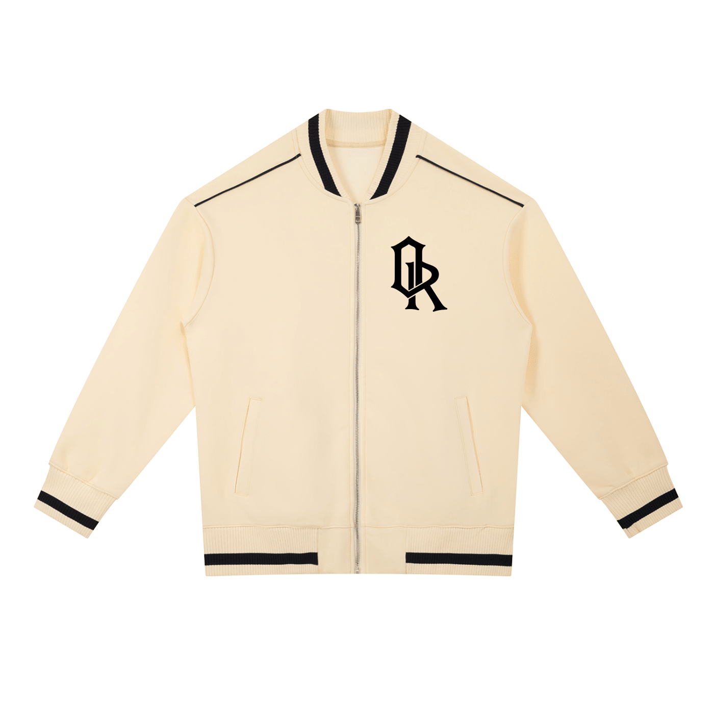 Guestlist Heaven Zip Bomber Jacket Beige - Off-Record®