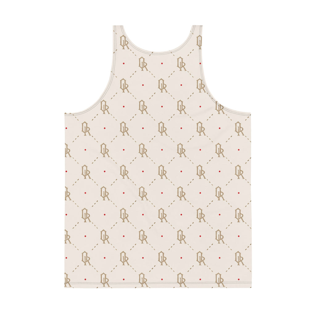 Off-Record All-Over Monogram Print Vest Cream & Red Accent - Off-Record®
