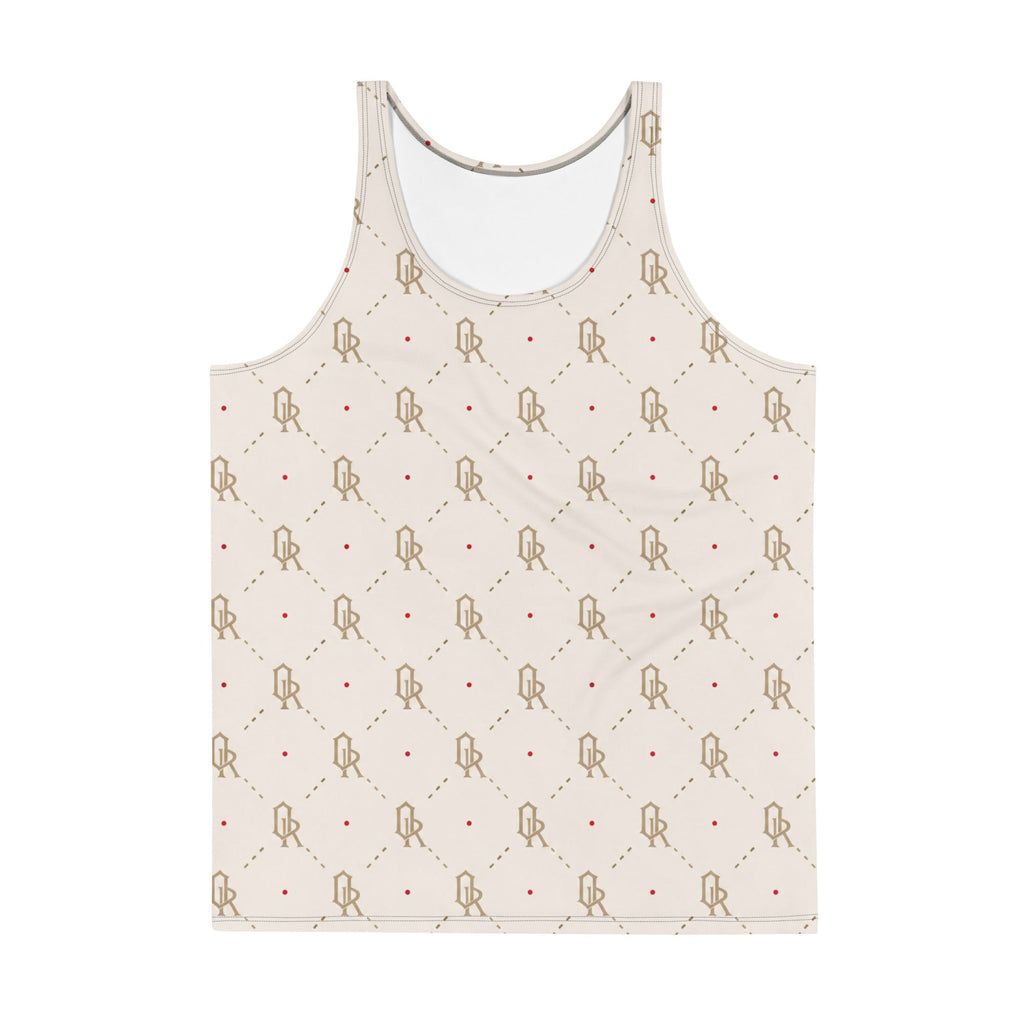 Off-Record All-Over Monogram Print Vest Cream & Red Accent - Off-Record®