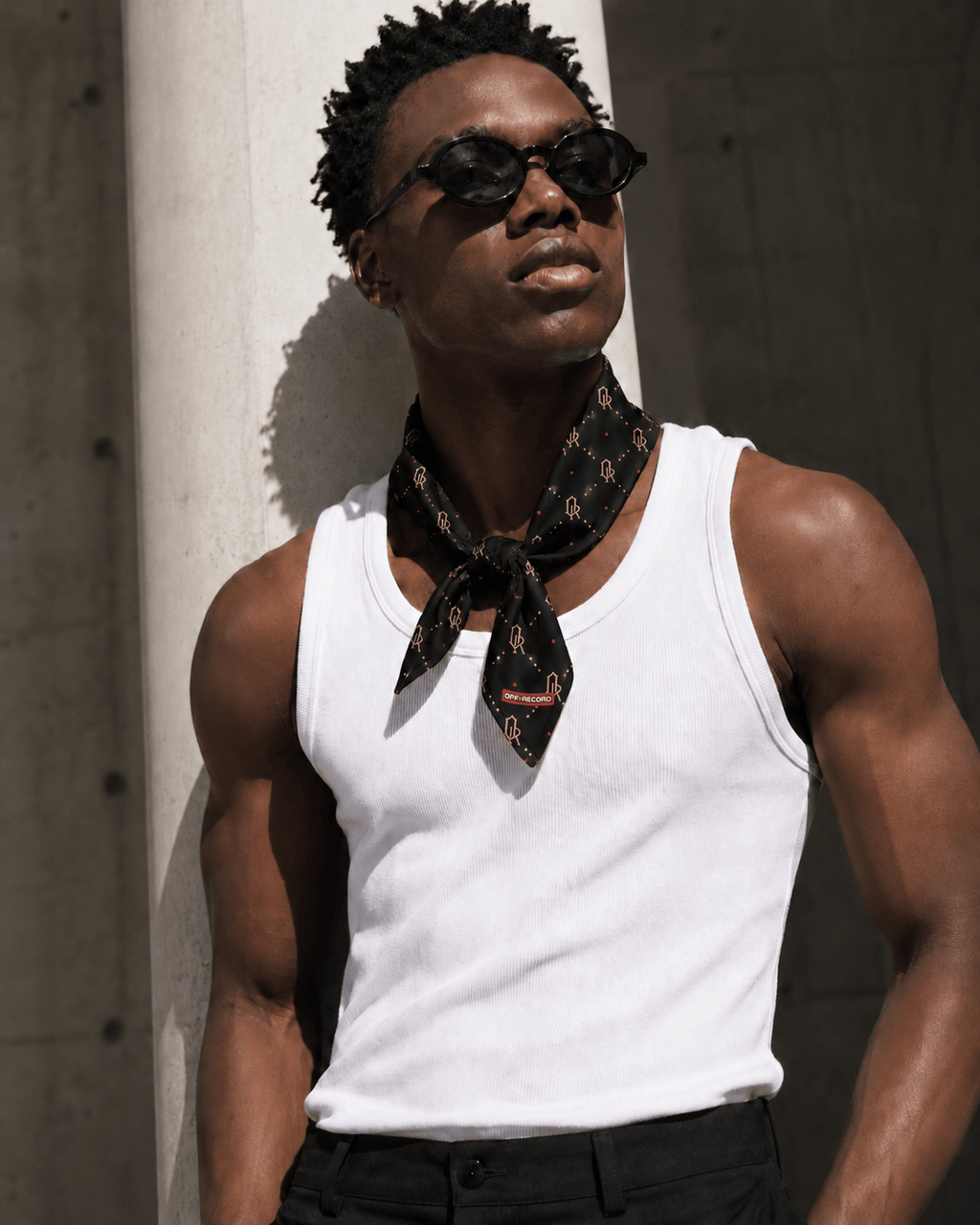 Off-Record All-over Print Bandana Black and Gold - Off-Record®