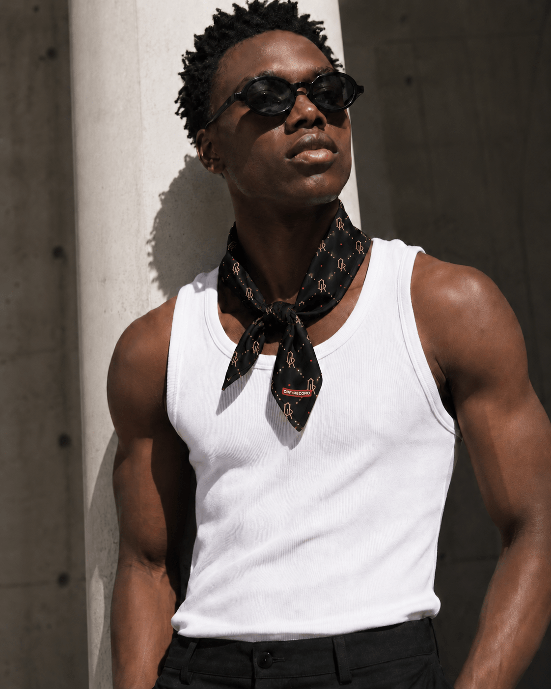 Off-Record All-over Print Bandana Black and Gold - Off-Record®
