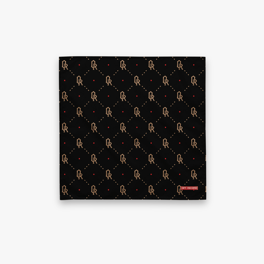 Off-Record All-over Print Bandana Black and Gold - Off-Record®