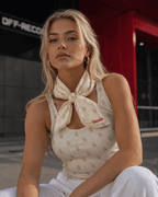 Off-Record All-over Print Bandana Cream and Gold - Off-Record®