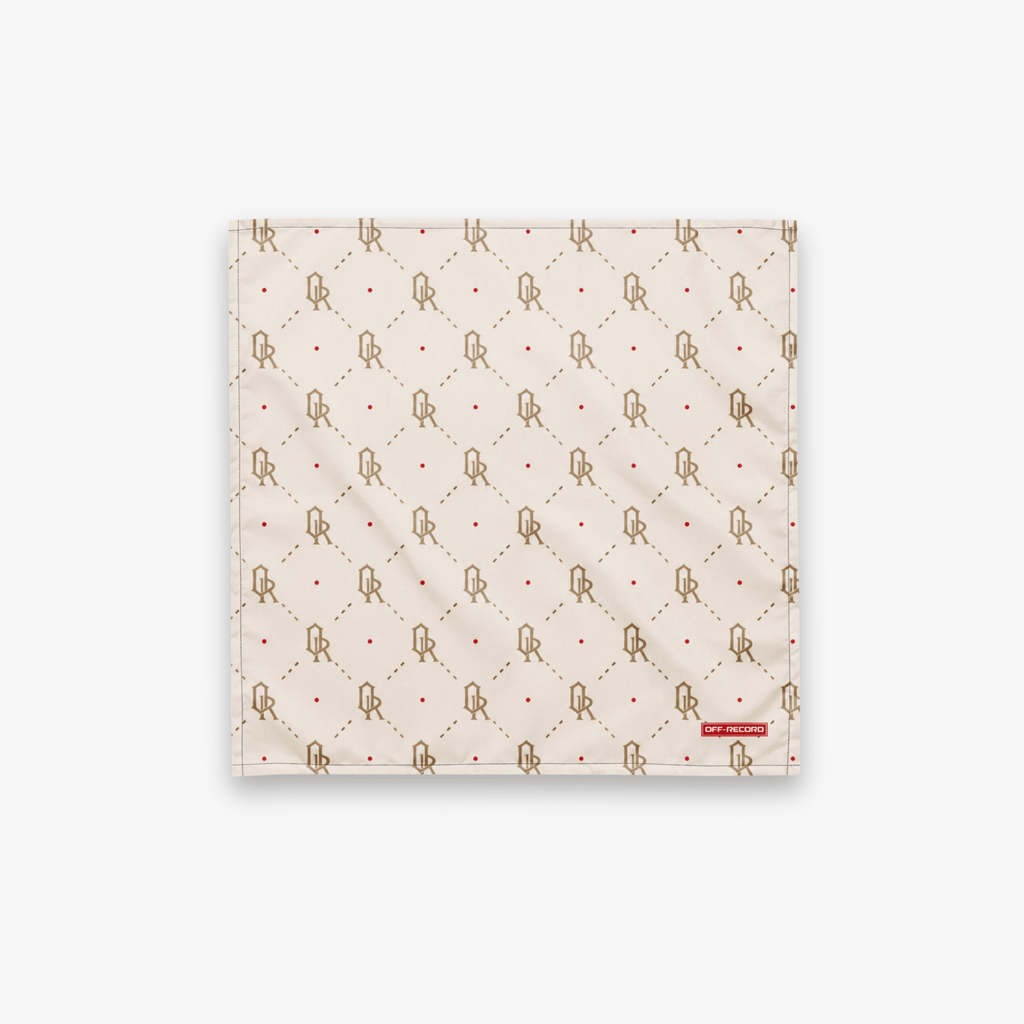 Off-Record All-over Print Bandana Cream and Gold - Off-Record®