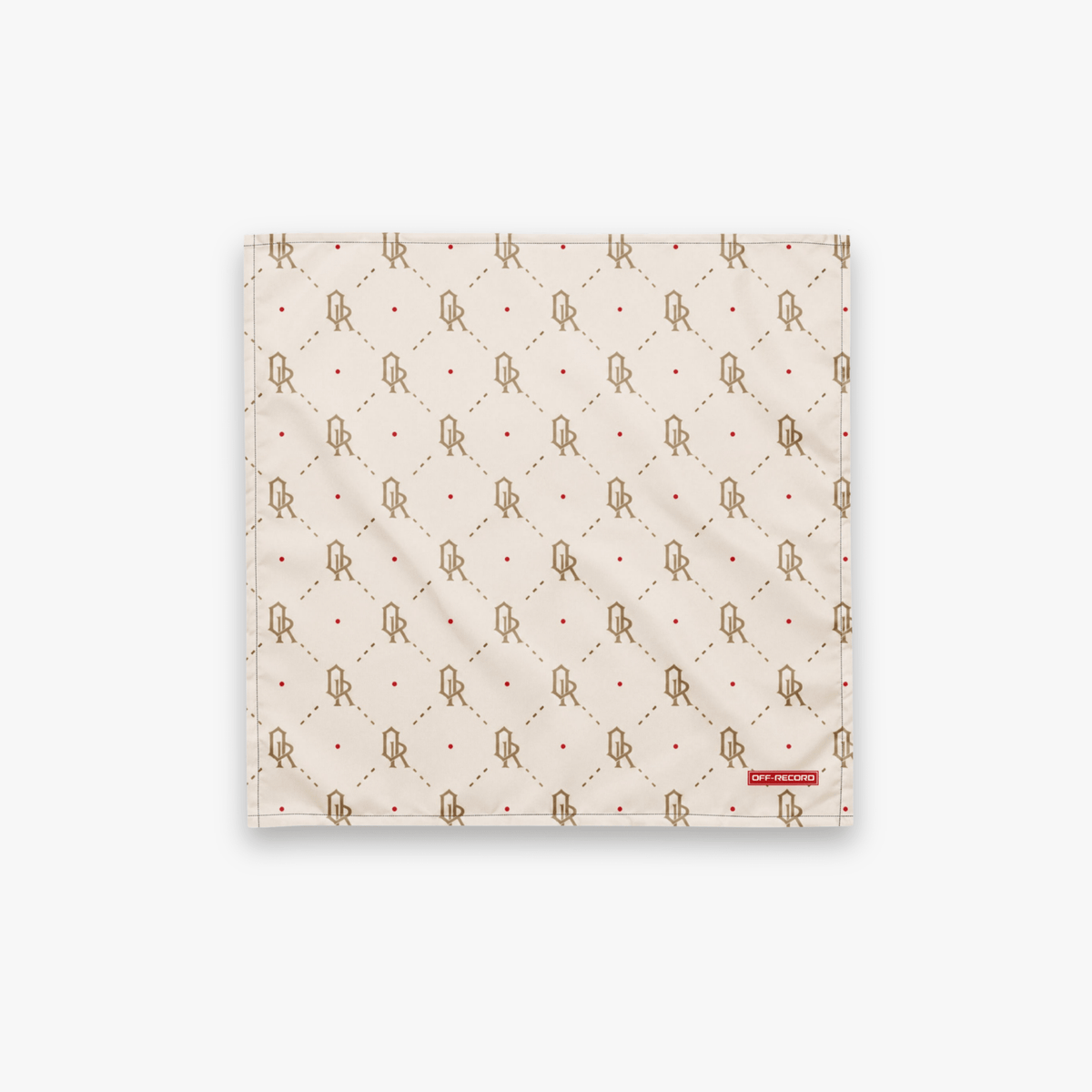 Off-Record All-over Print Bandana Cream and Gold - Off-Record®