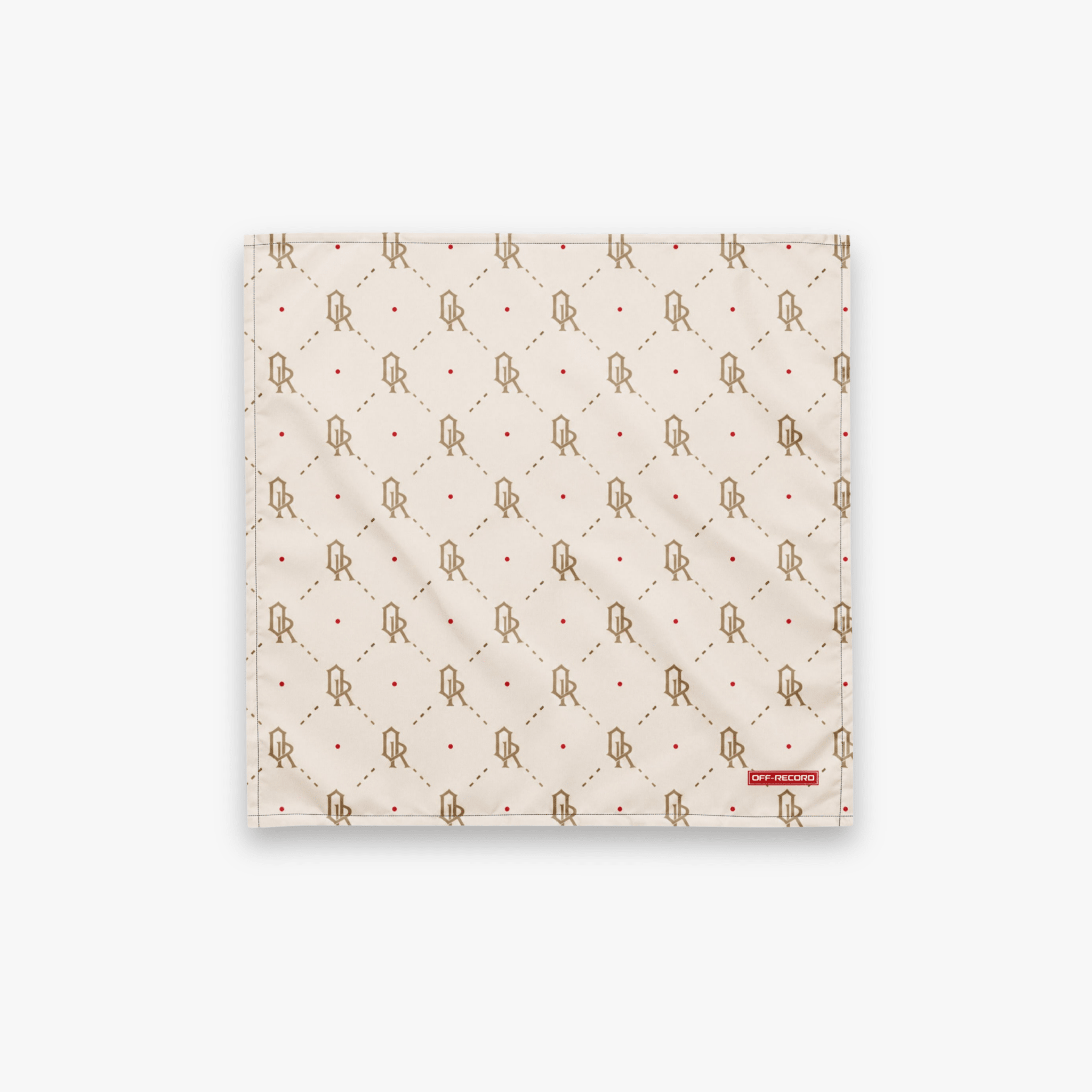 Off-Record All-over Print Bandana Cream and Gold - Off-Record®