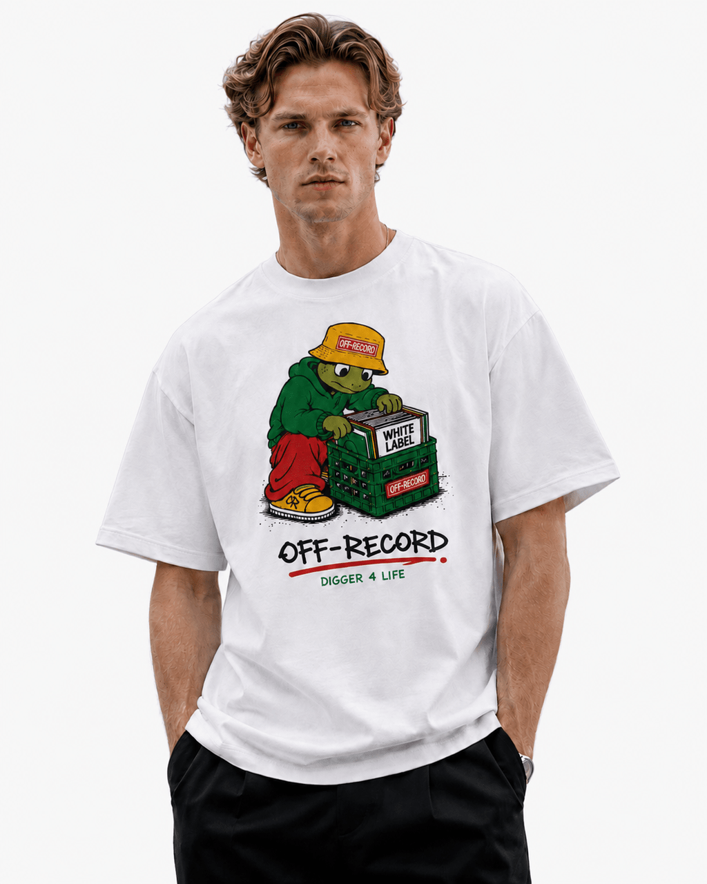 Off-Record Crate Digger Tee White Label - Off-Record®