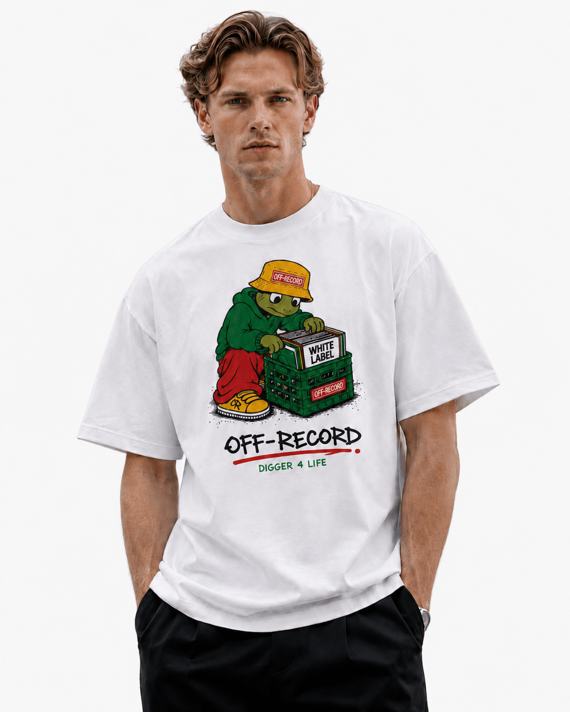 Off-Record Crate Digger Tee White Label - Off-Record®