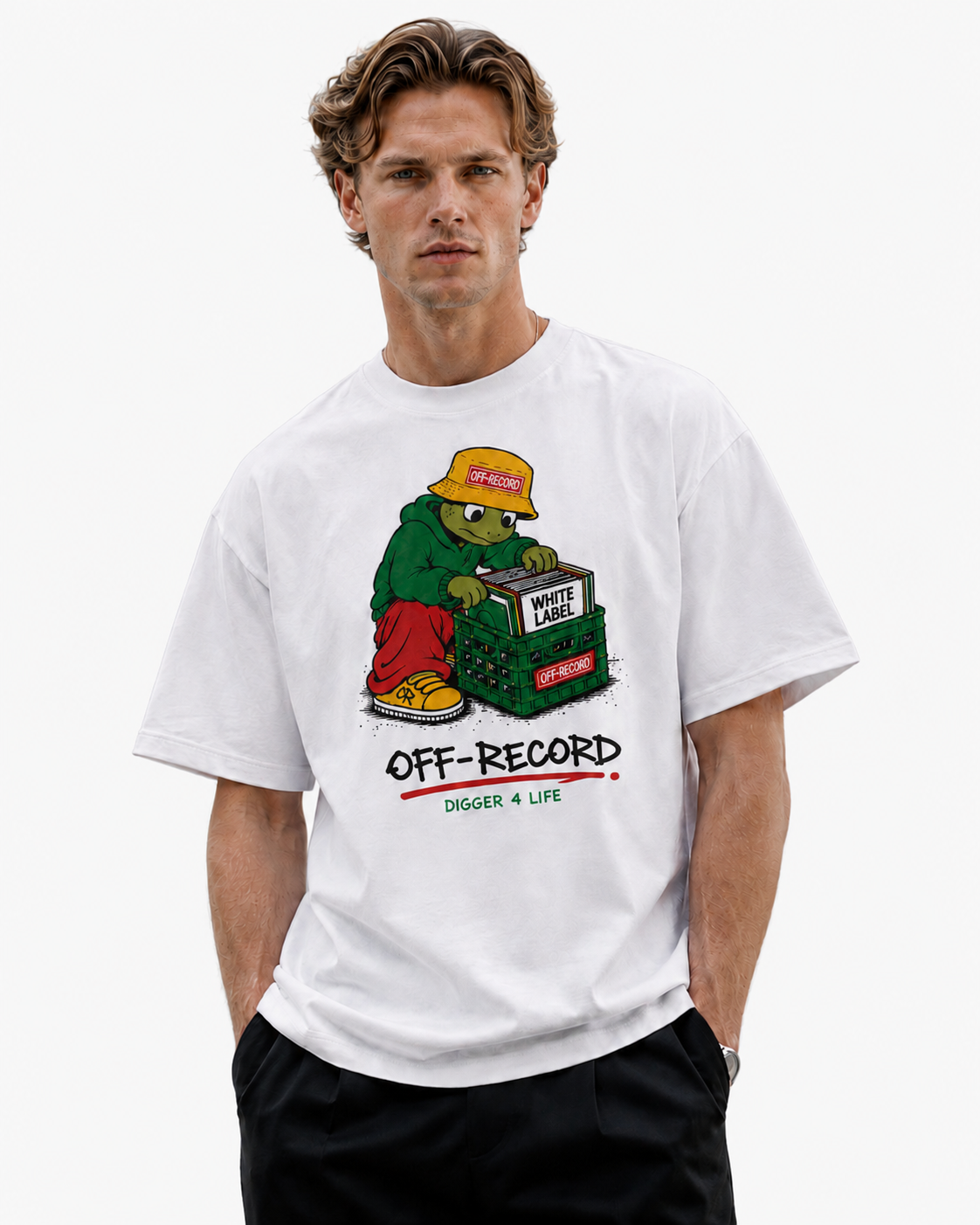 Off-Record Crate Digger Tee White Label