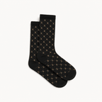 Off-Record Monogram All-Over-Print Socks - Black and Gold - Off-Record®