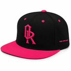Off-Record OR Colourblock Cap with Contrast Peak in Black/Pink - Off-Record®