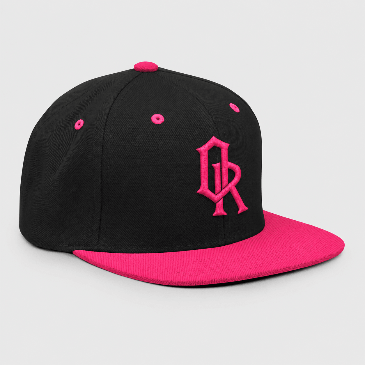 Off-Record OR Colourblock Cap with Contrast Peak in Black/Pink - Off-Record®
