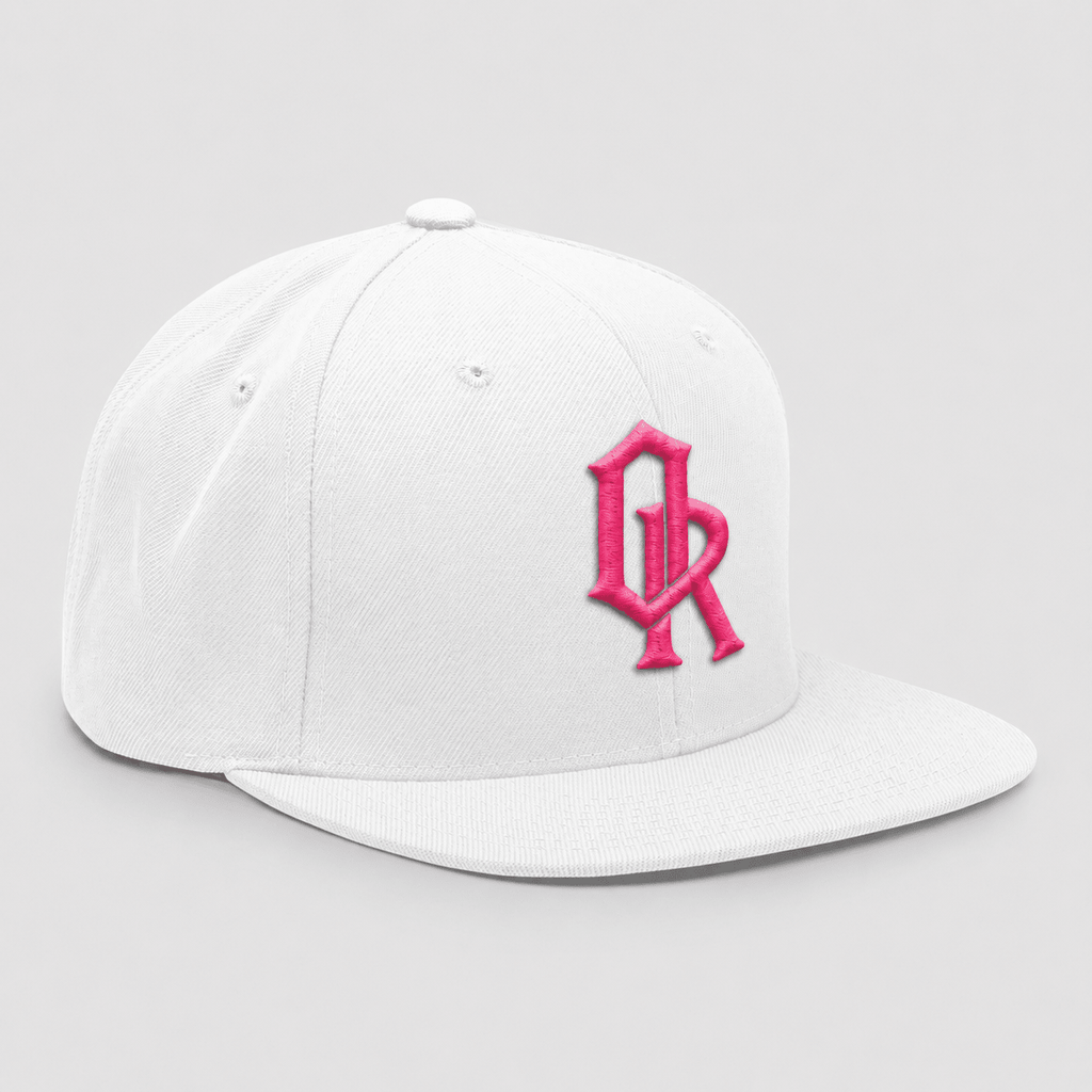 Off-Record OR Colourblock Cap with Contrast Peak in Black/Pink and White/Pink - Off-Record®