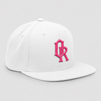 Off-Record OR Colourblock Cap with Contrast Peak in Black/Pink and White/Pink - Off-Record®