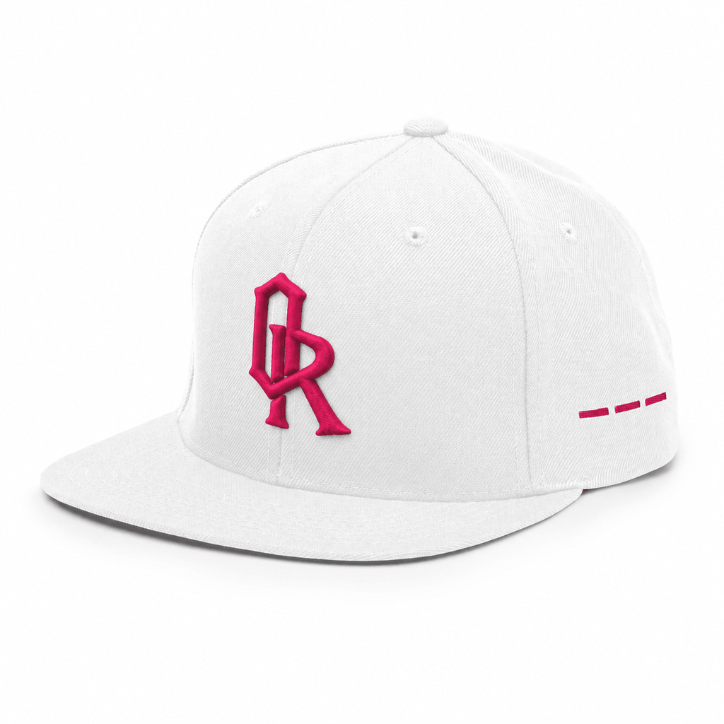 Off-Record OR Colourblock Cap with Contrast Peak in Black/Pink and White/Pink - Off-Record®