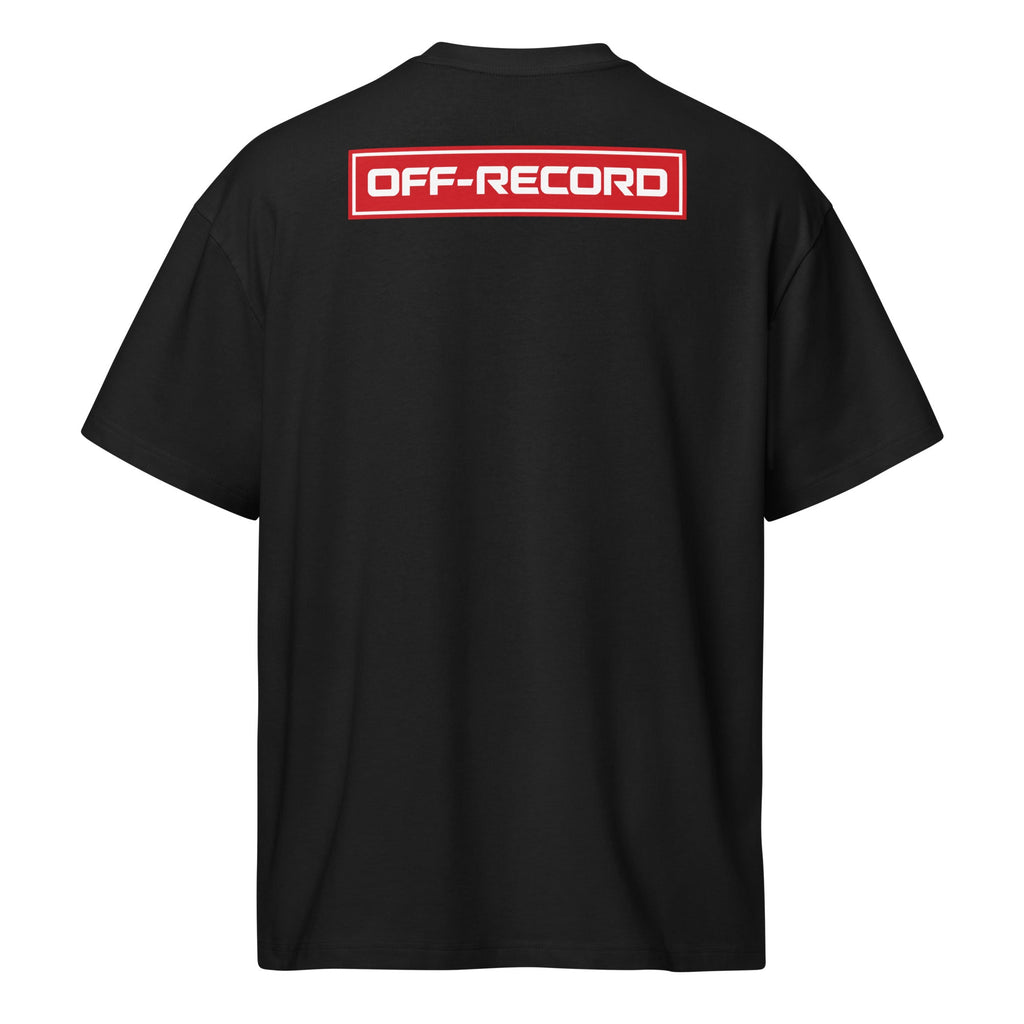 Off-Record reverse stamp tee black t-shirt back view