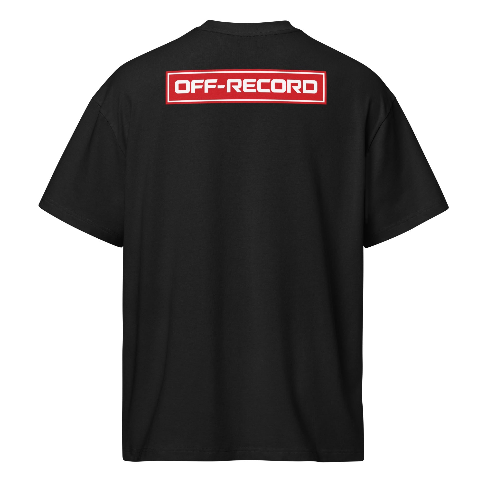 Off-Record reverse stamp tee black t-shirt back view