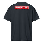 Off-Record reverse stamp tee navy t-shirt back view