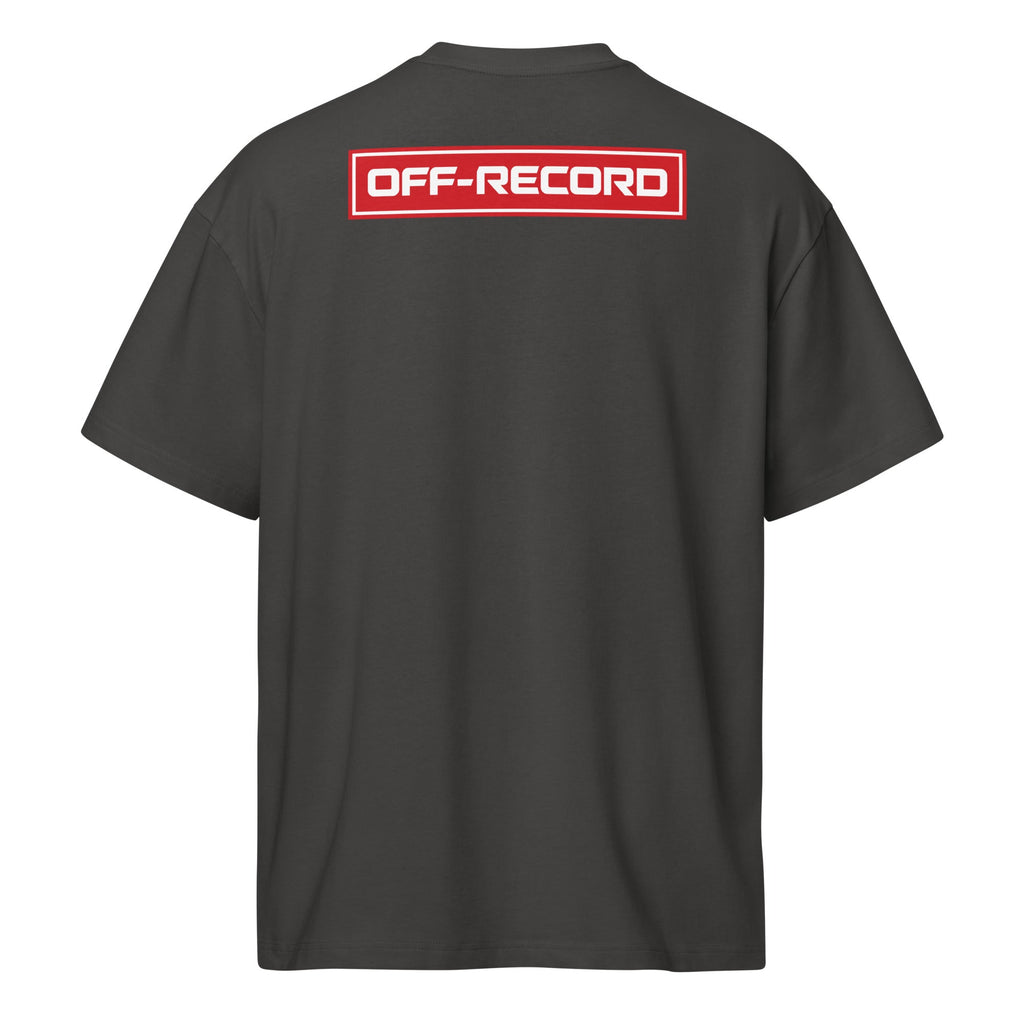 Off-Record reverse stamp tee vintage black tshirt back view