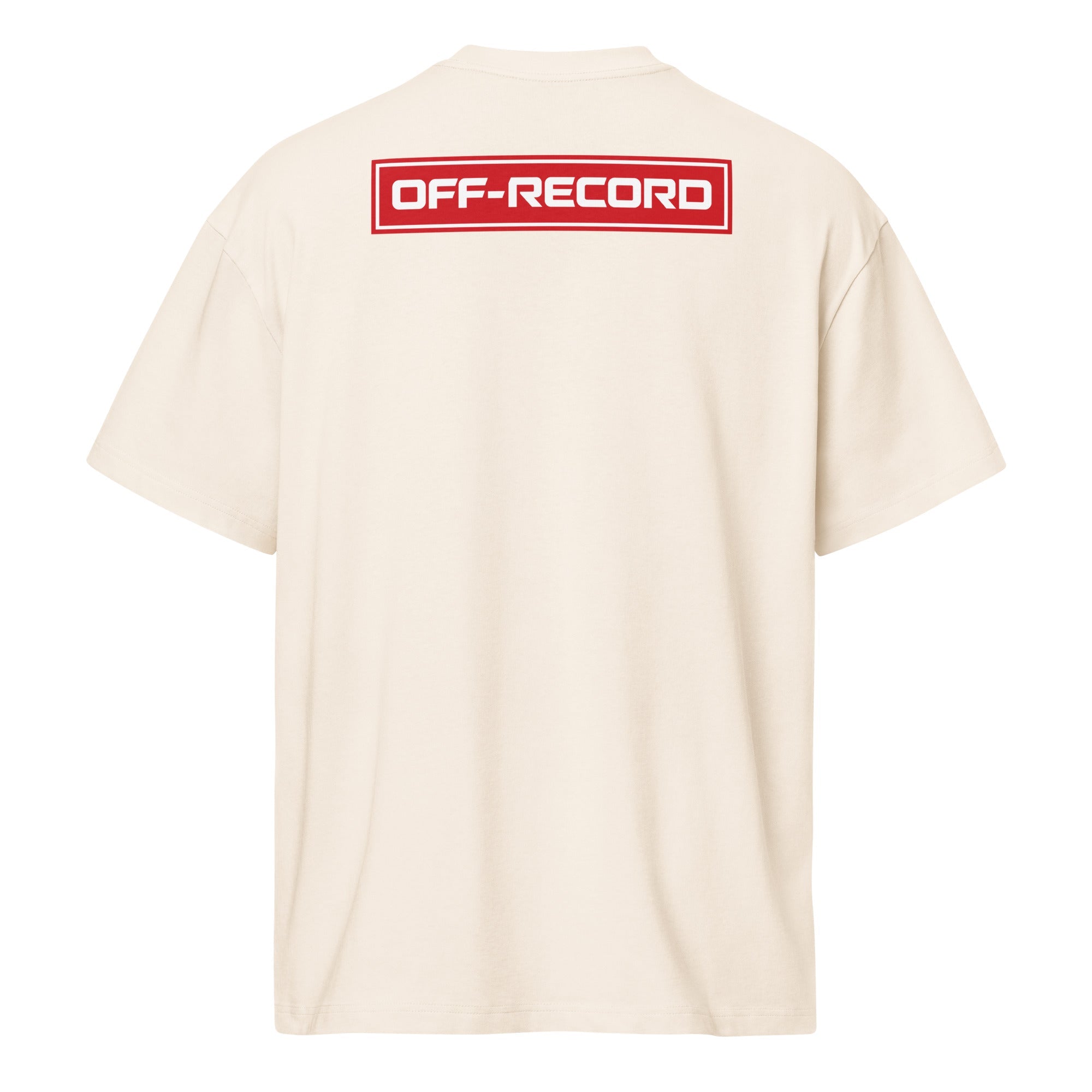 Off-Record reverse stamp tee vintage white t-shirt back view