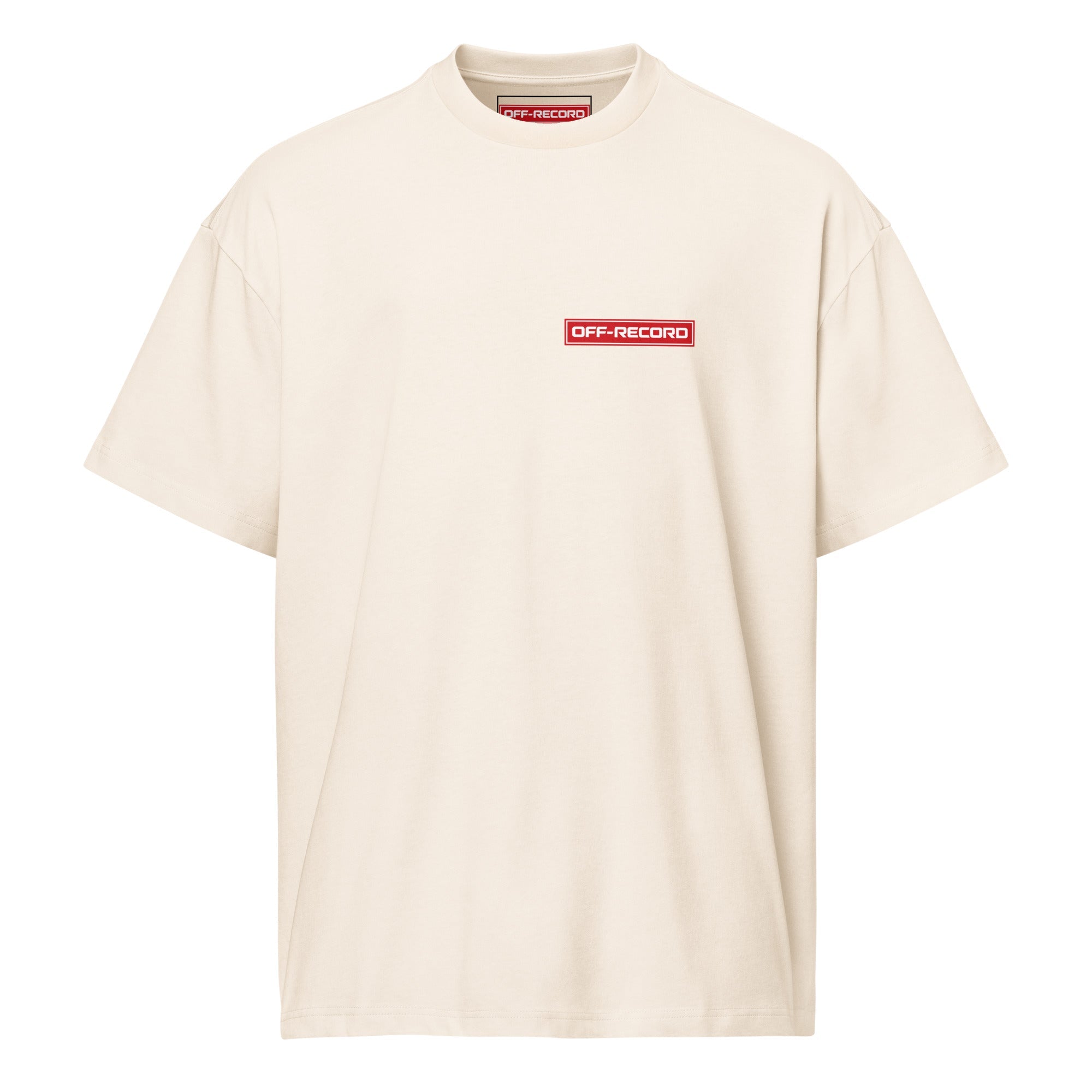 Off-Record reverse stamp tee vintage white t-shirt front view