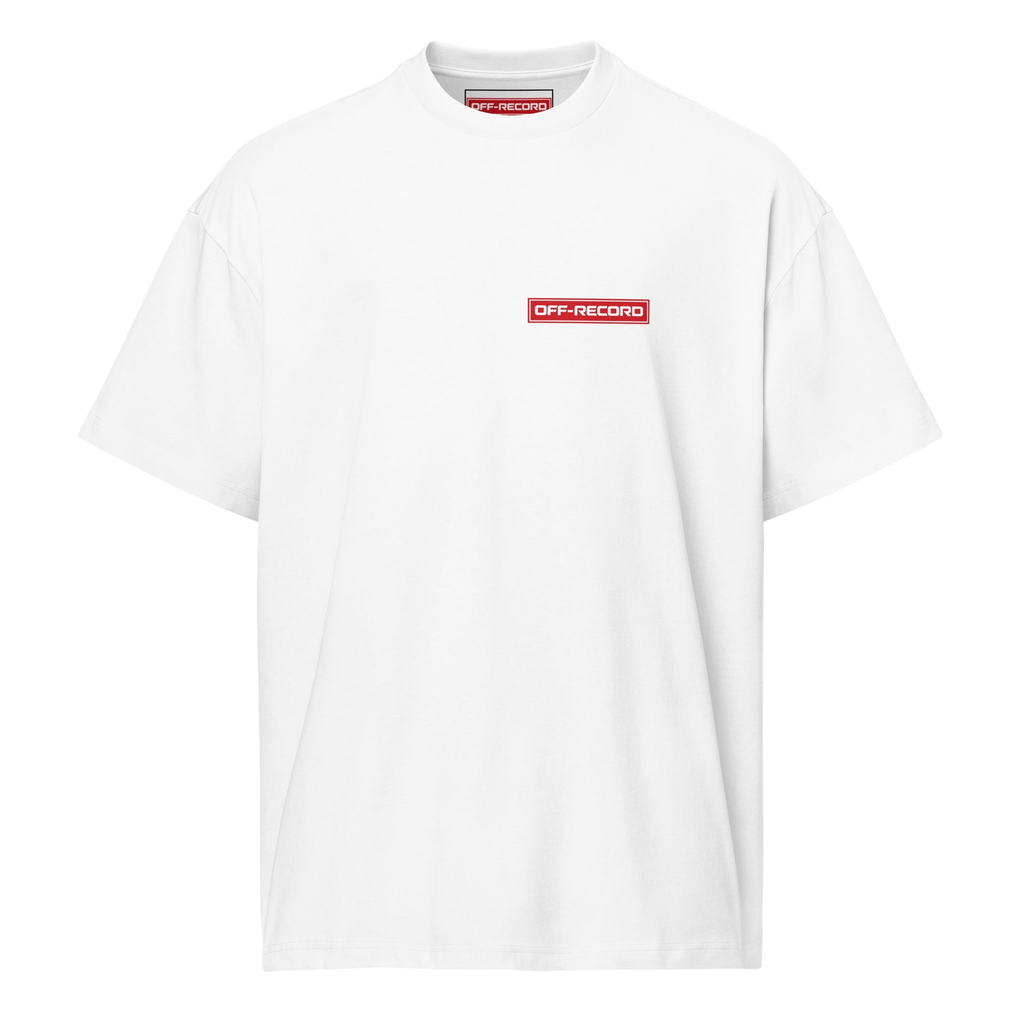 Off-Record reverse stamp tee white front view