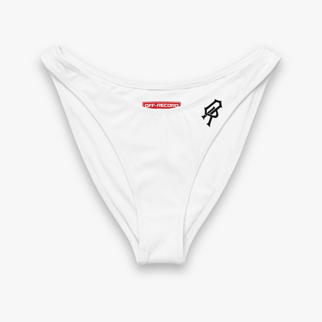 Off-Record Signature Logo Bikini Bottom White - Off-Record®