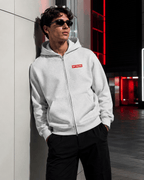 Stamp Logo Zip Hoodie - Off - Record