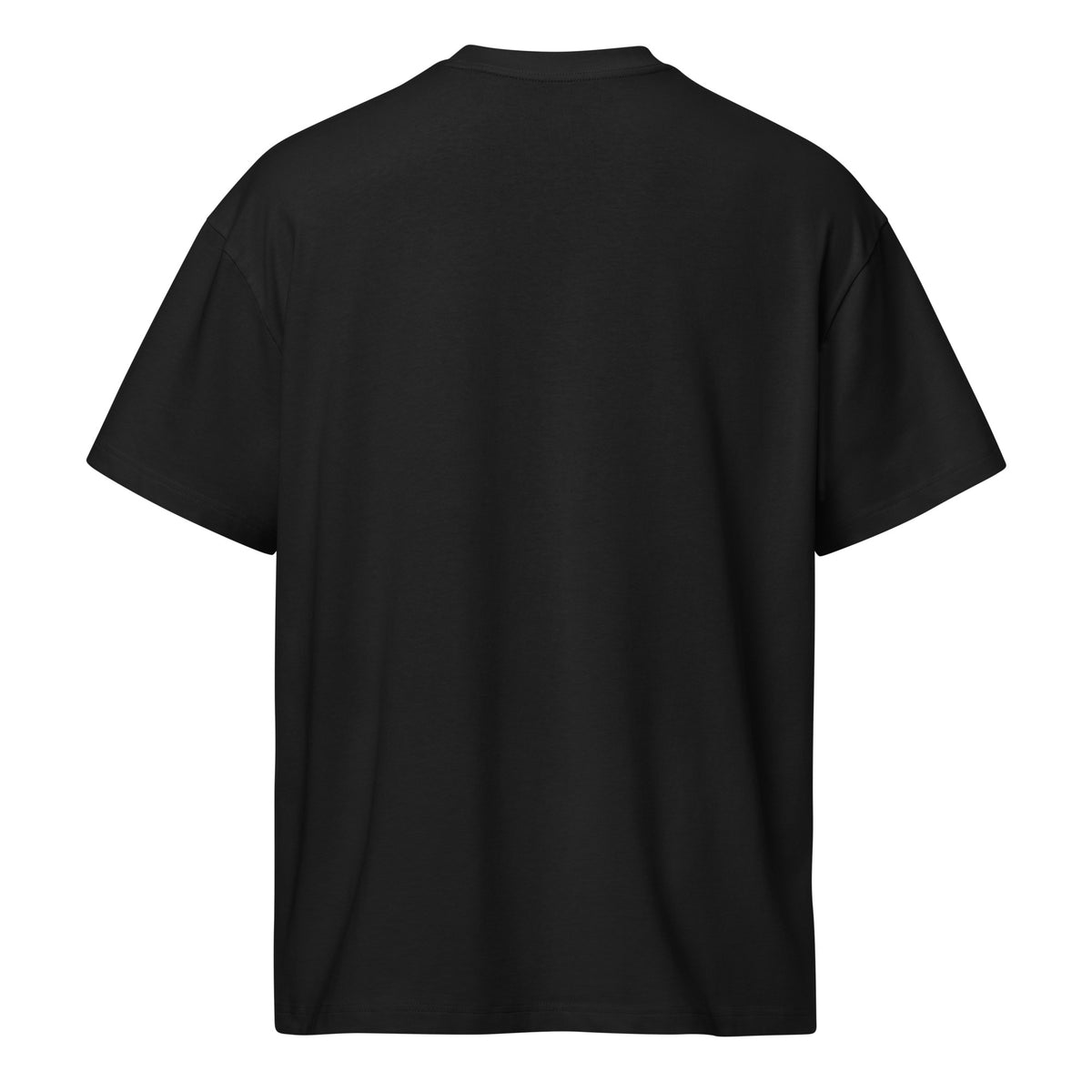 Black t-shirt on a white background