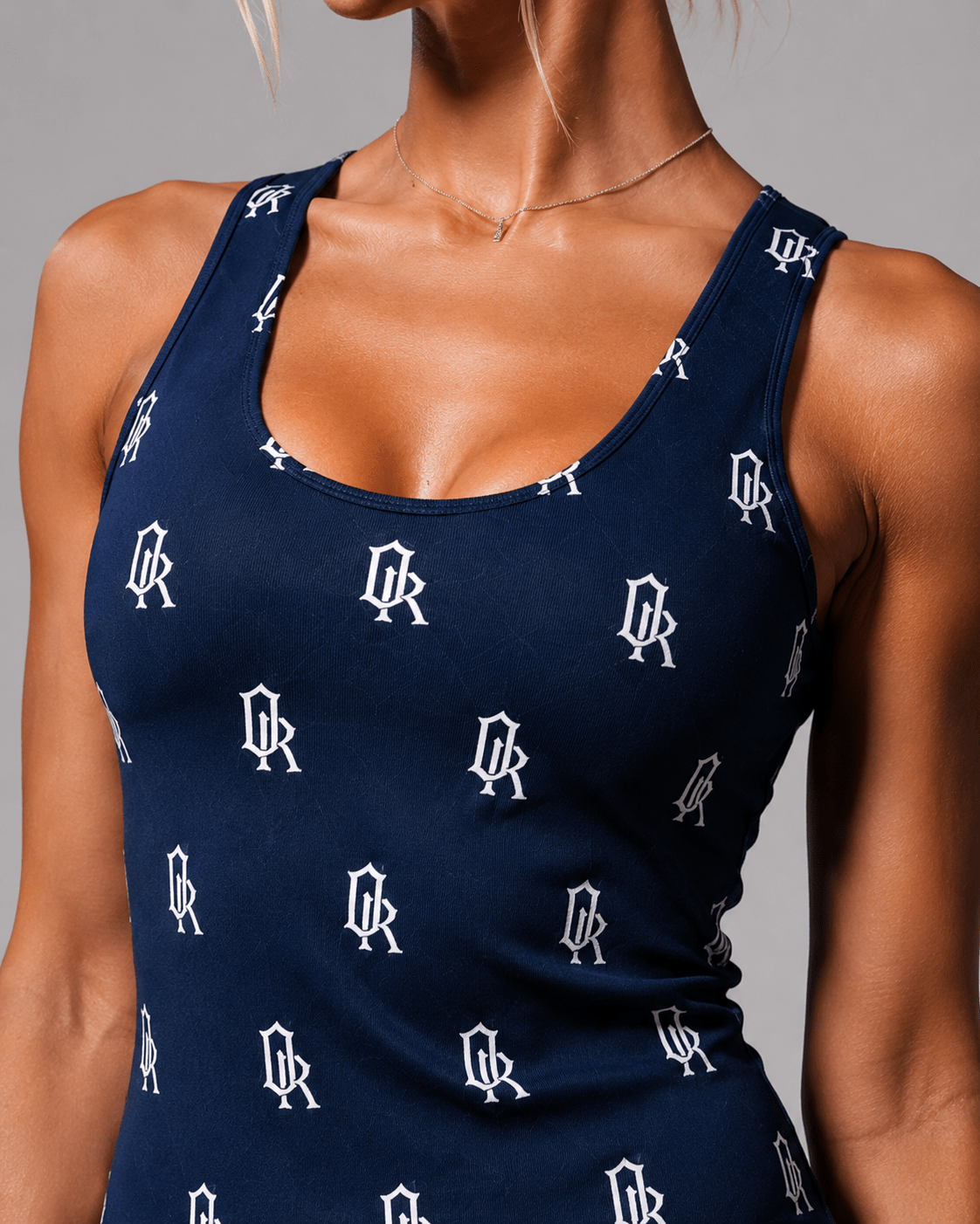 Women's Navy Monogram Racerback Dress - Off-Record®